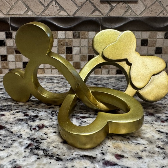 Gold Mickey and Minnie Mouse Together Forever Decor - Picture 1 of 7
